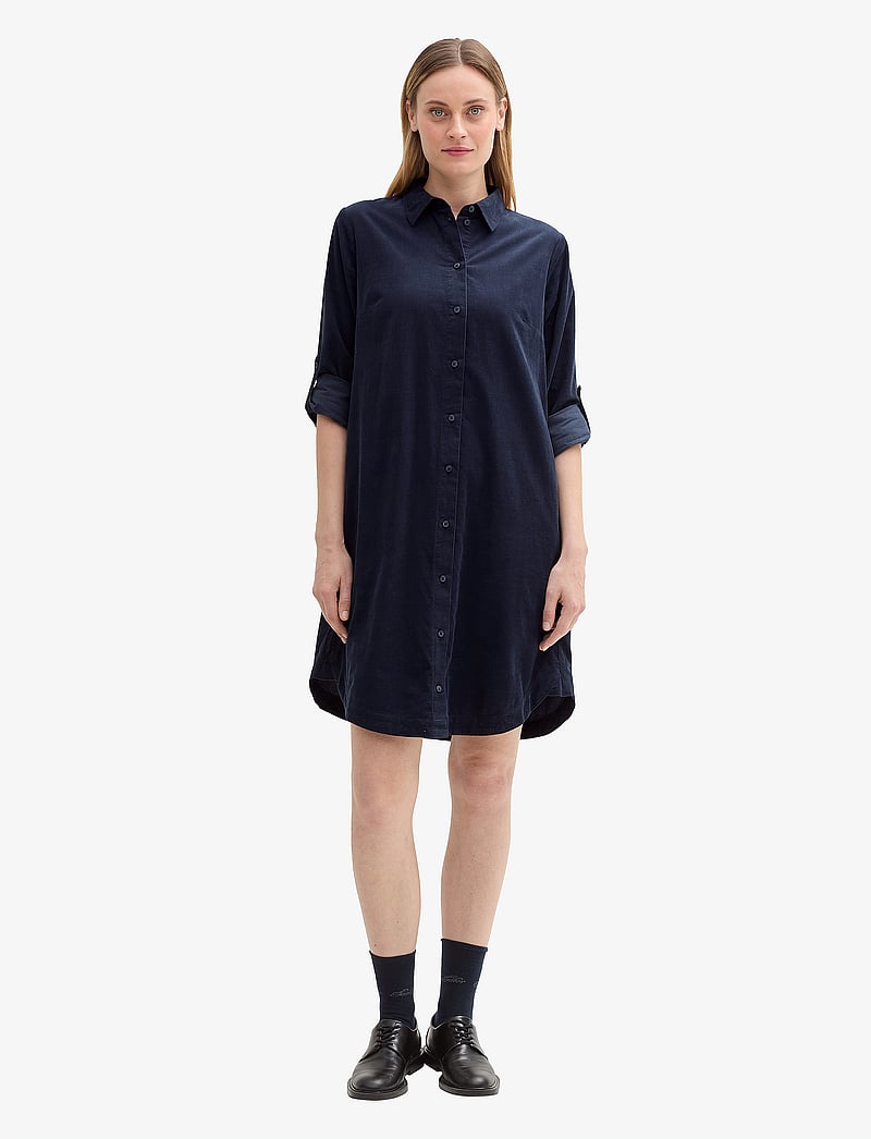 Tom Tailor - solid corduroy dress - skjortekjoler - sky captain blue - 0