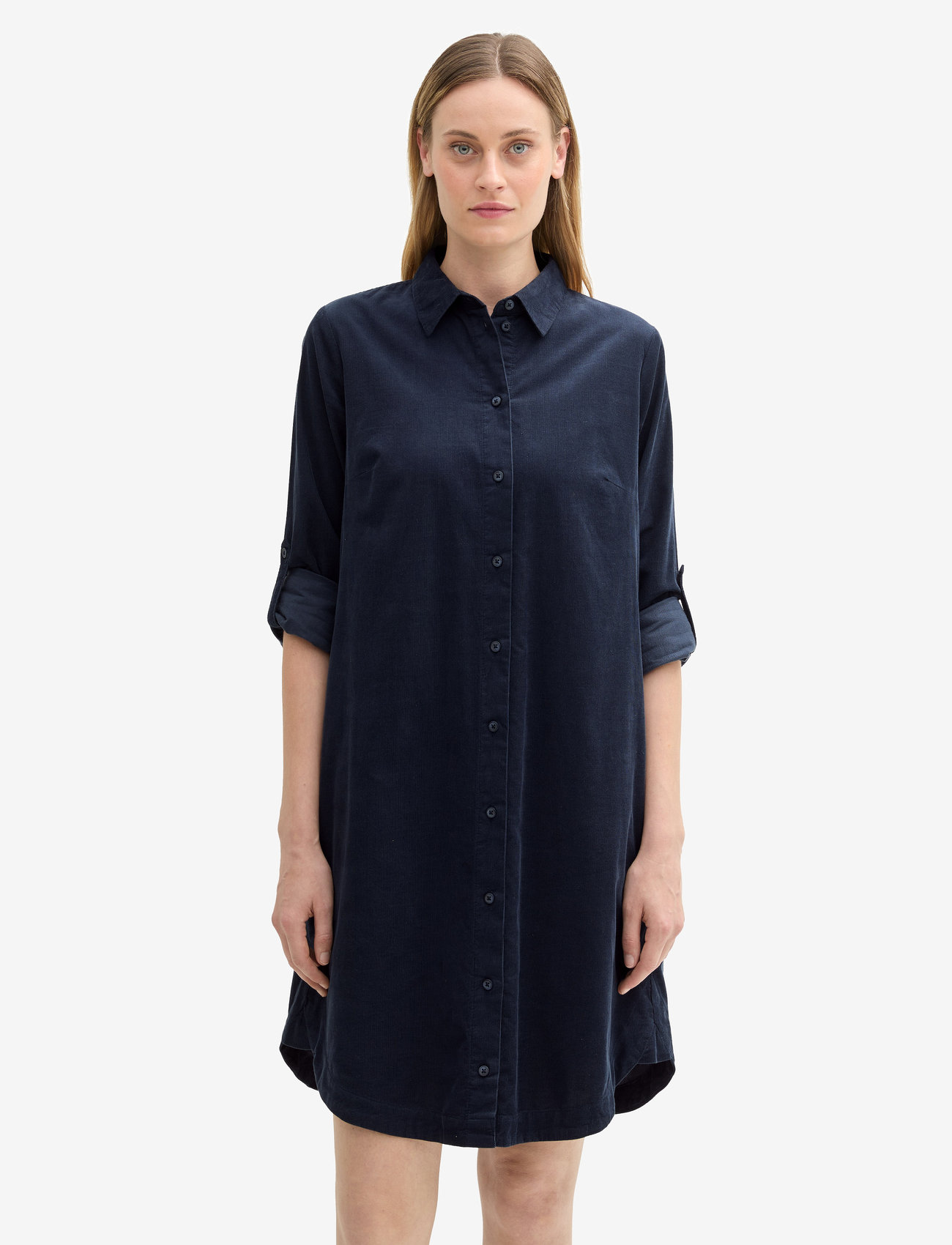 Tom Tailor - solid corduroy dress - shirt dresses - sky captain blue - 3
