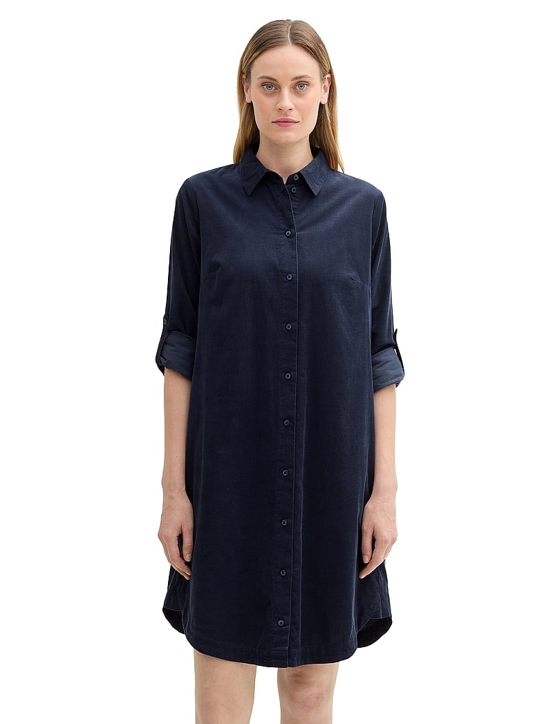 Tom Tailor - solid corduroy dress - skjortekjoler - sky captain blue - 3