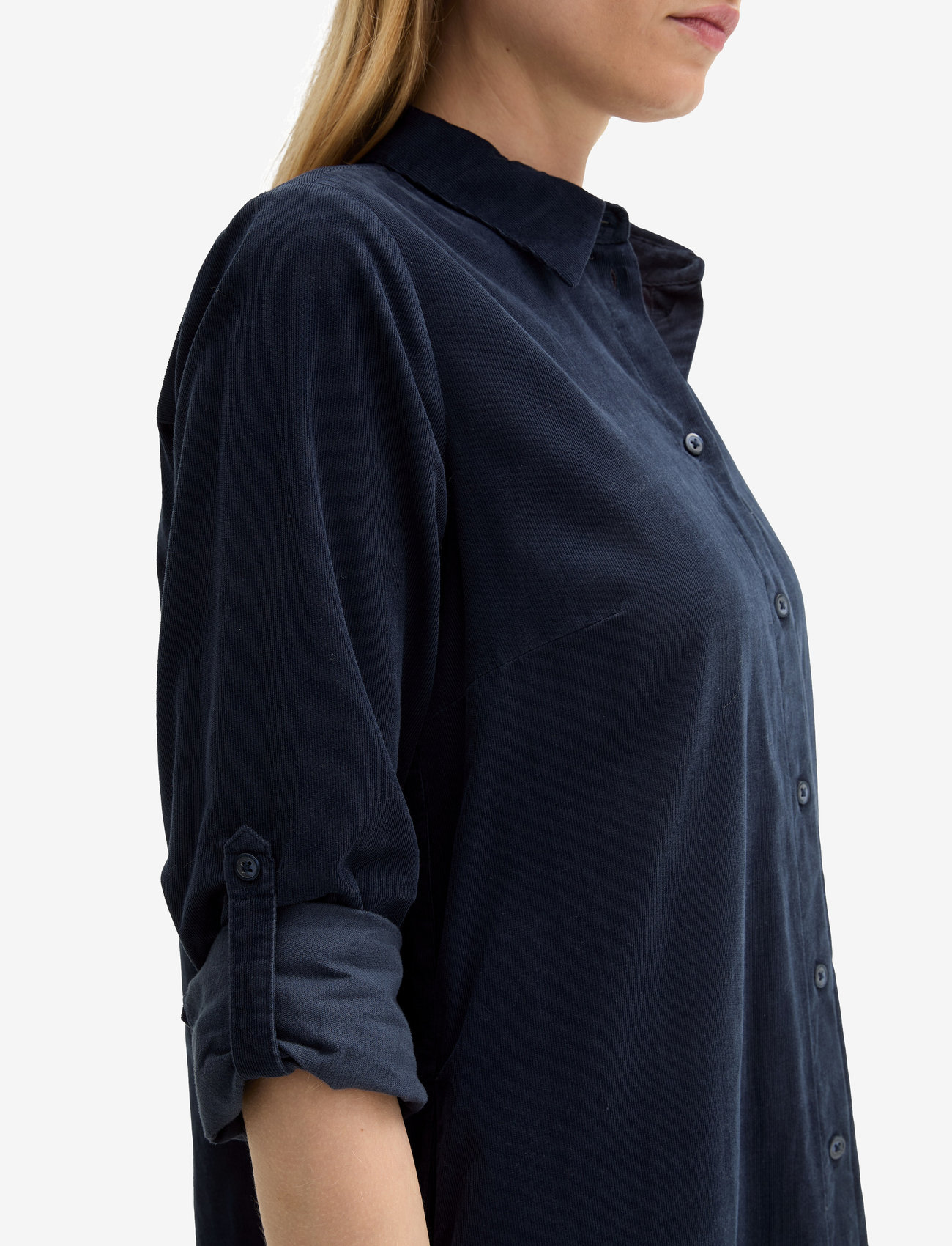 Tom Tailor - solid corduroy dress - shirt dresses - sky captain blue - 4