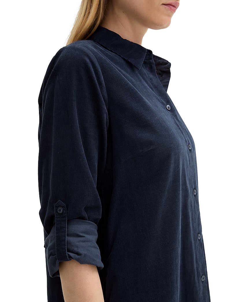 Tom Tailor - solid corduroy dress - skjortekjoler - sky captain blue - 4