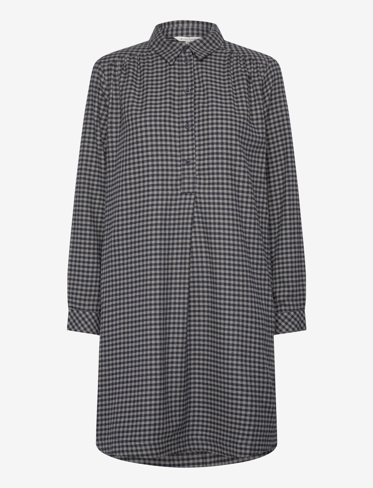 Tom Tailor - checked flanell dress - hemdkleider - navy grey check design - 1