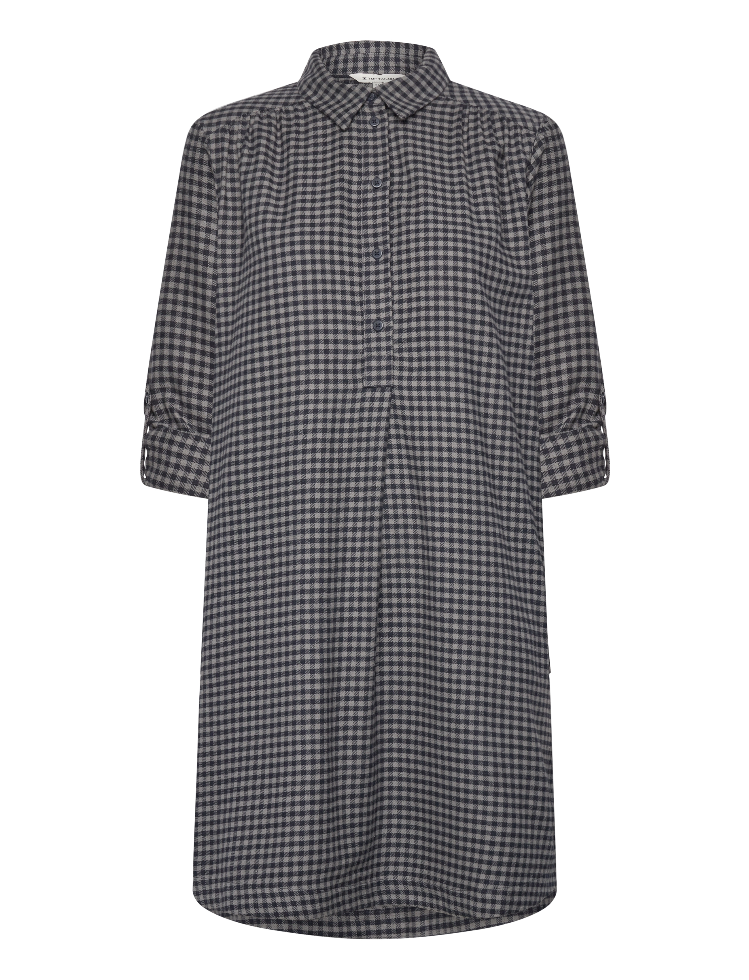 Tom Tailor - checked flanell dress - kurze kleider - navy grey check design - 3