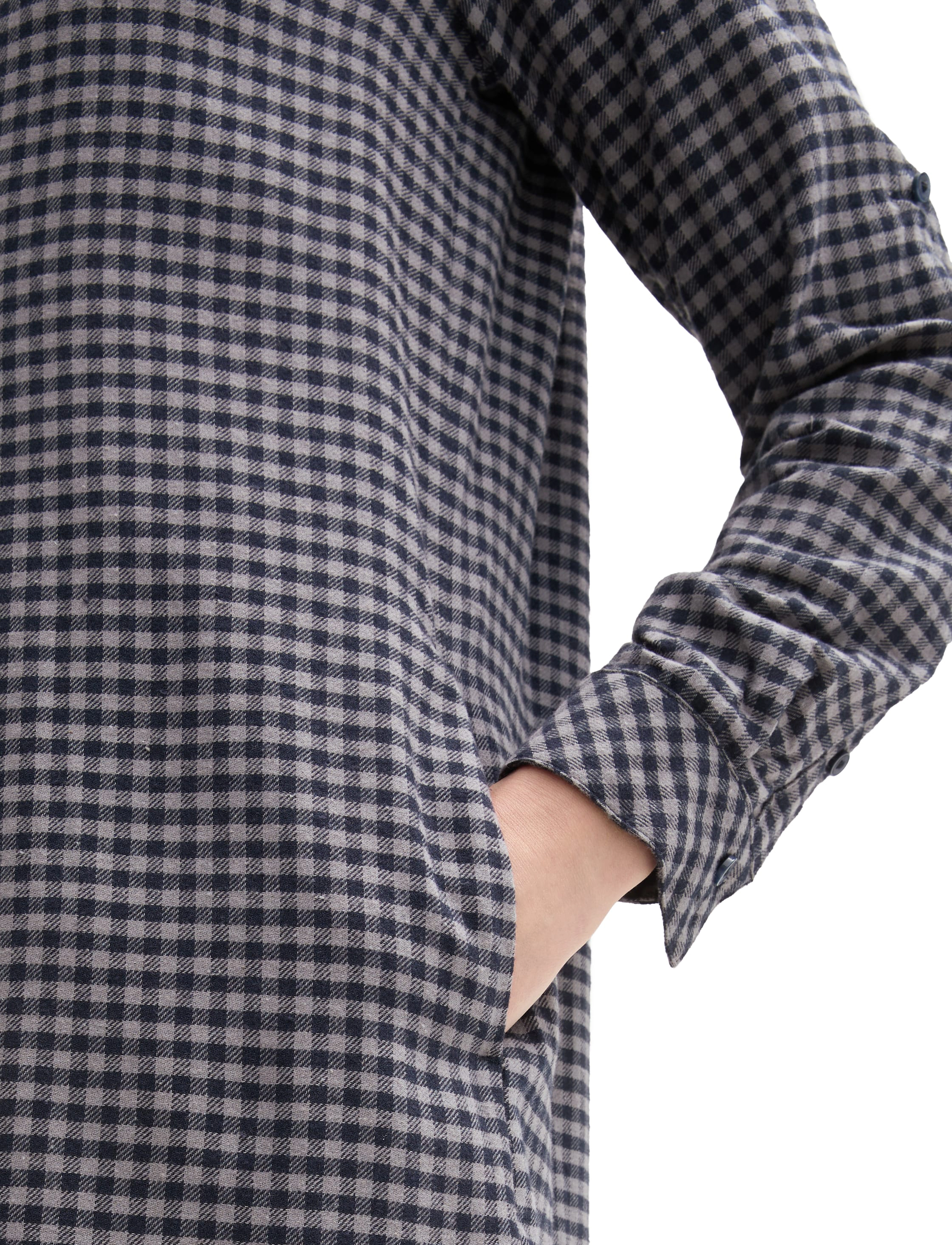 Tom Tailor - checked flanell dress - kurze kleider - navy grey check design - 5