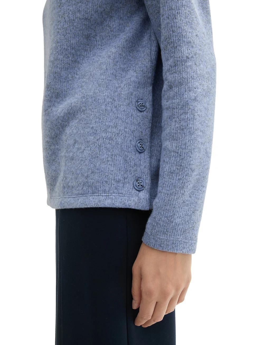 Tom Tailor - Sweatshirt cosy rib - stickade tröjor - calm blue melange - 3