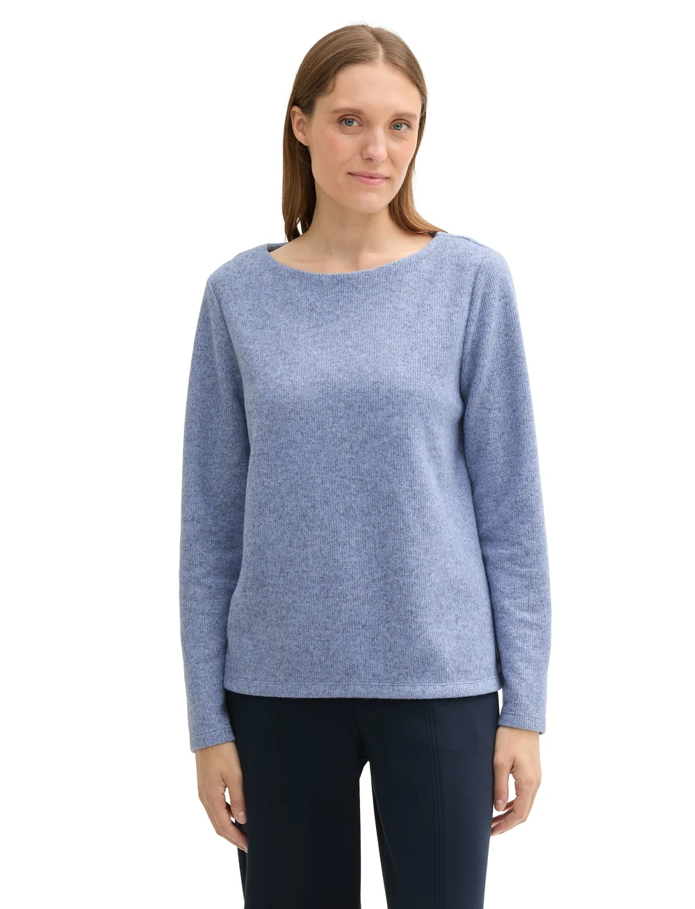 Tom Tailor - Sweatshirt cosy rib - stickade tröjor - calm blue melange - 4