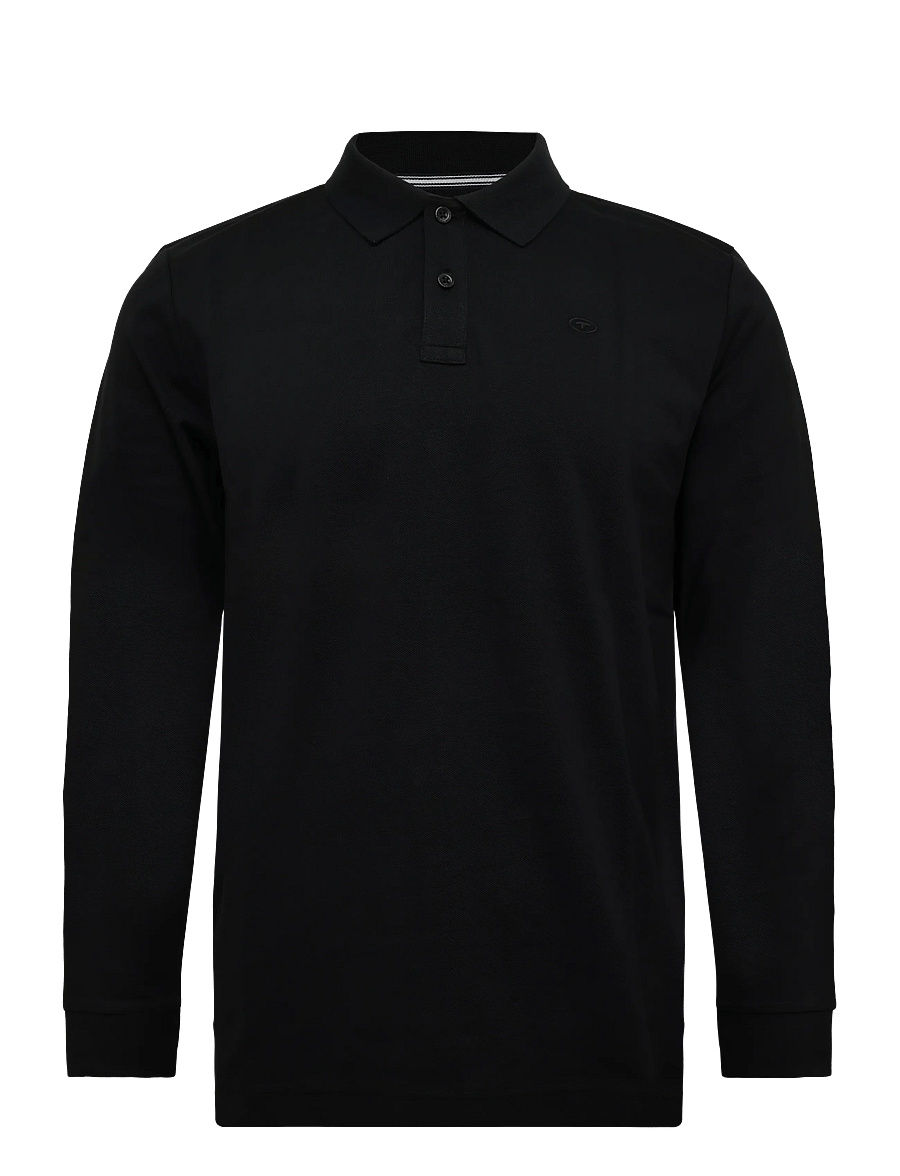 Tom Tailor - basic polo with contrast - långärmade pikéer - almost black - 1
