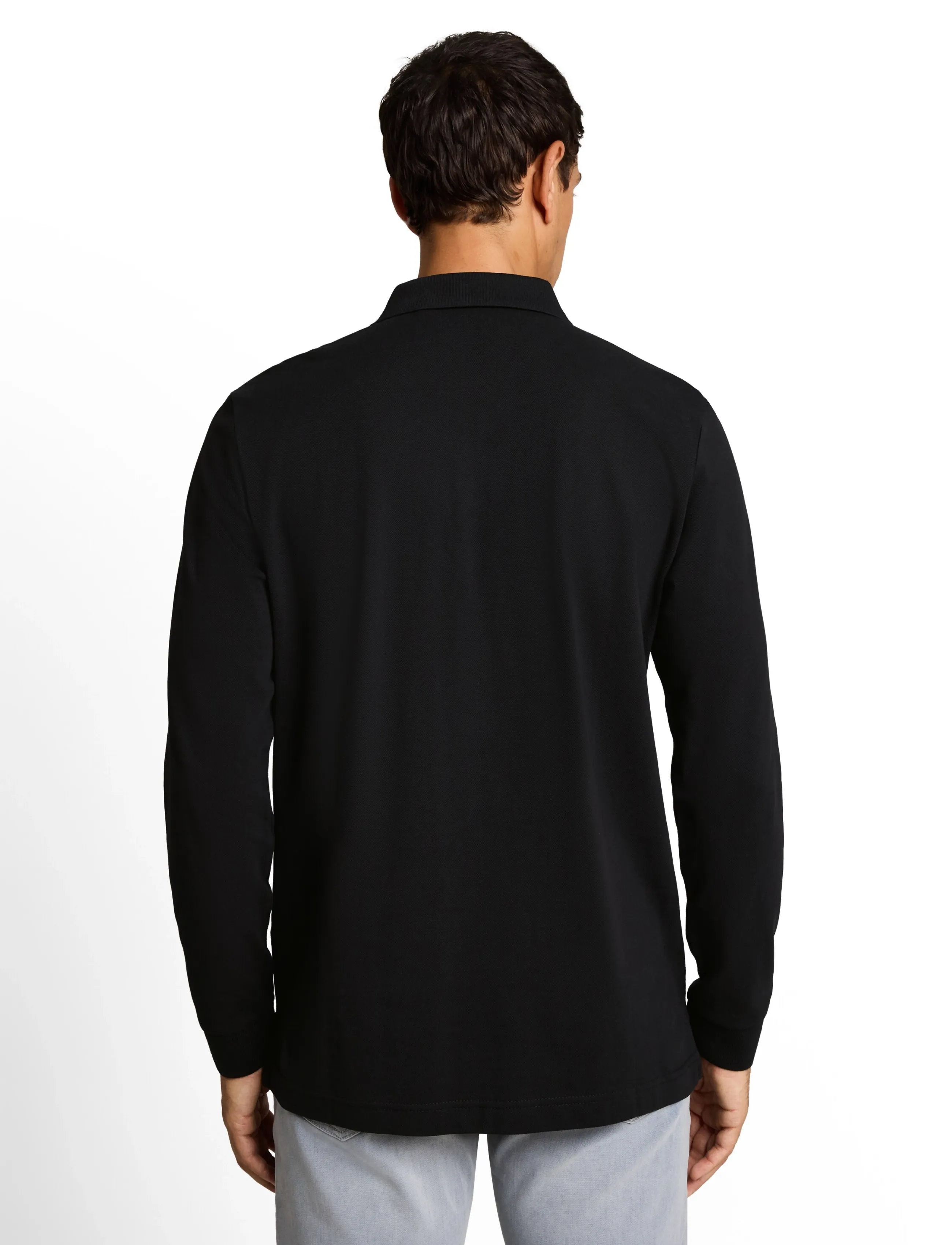 Tom Tailor - basic polo with contrast - långärmade pikéer - almost black - 3