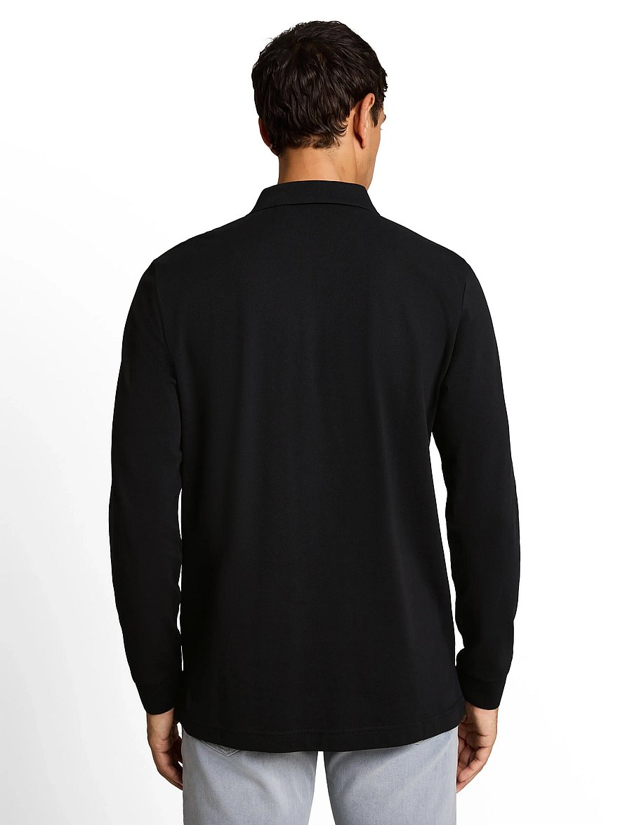 Tom Tailor - basic polo with contrast - långärmade pikéer - almost black - 3