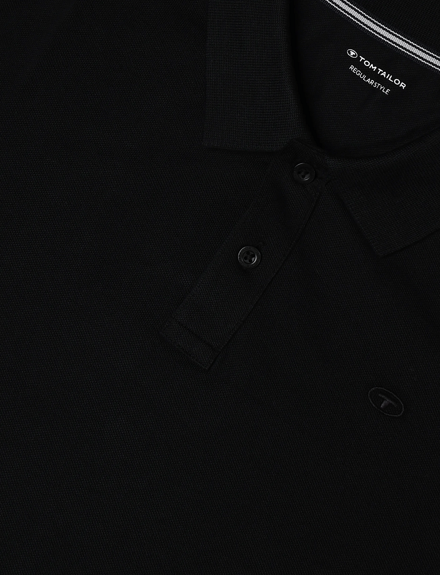 Tom Tailor - basic polo with contrast - långärmade pikéer - almost black - 5