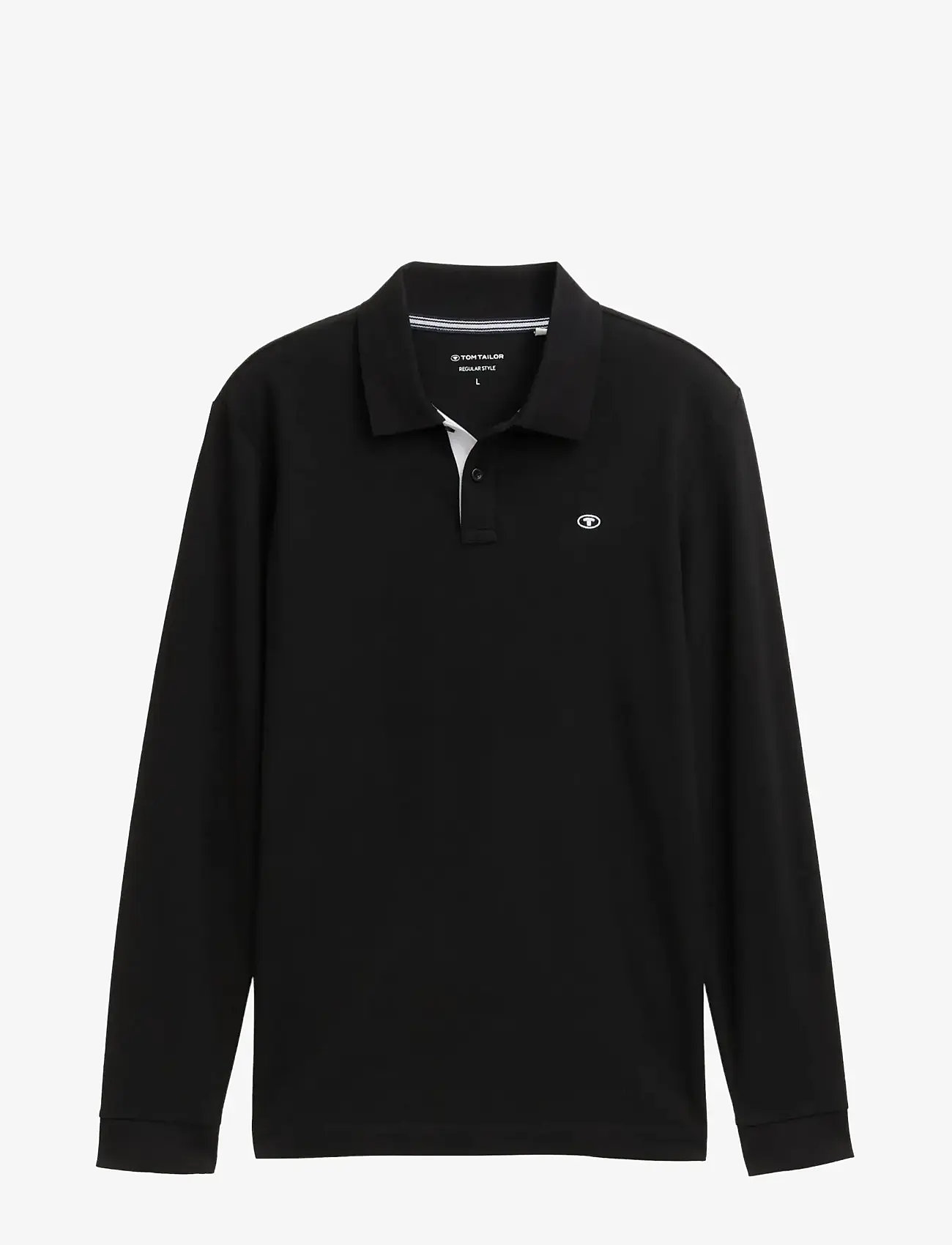 Tom Tailor - basic polo with contrast - laveste priser - black - 0