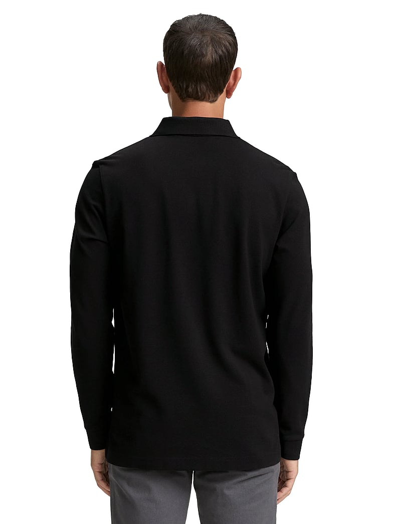 Tom Tailor - basic polo with contrast - langærmede poloer - black - 2