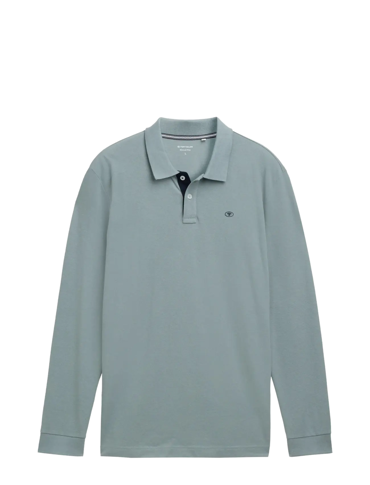 Tom Tailor basic polo with contrast - Långärmade pikéer - GREY MINT / blue
