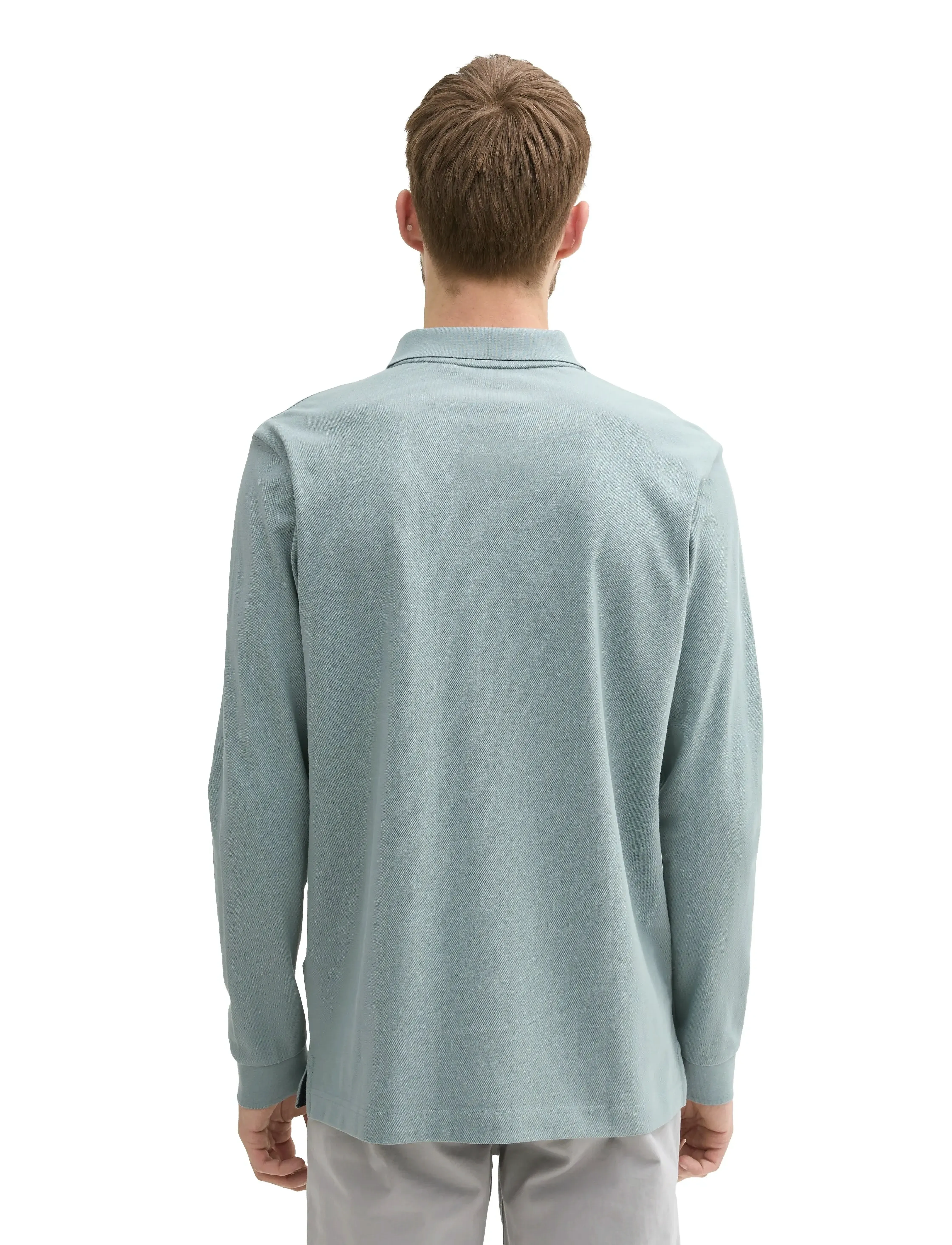 Tom Tailor - basic polo with contrast - long-sleeved polos - grey mint - 2