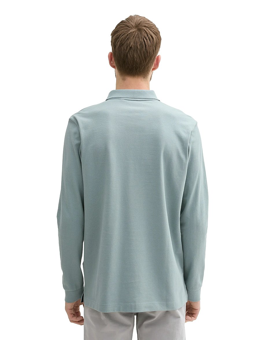 Tom Tailor - basic polo with contrast - långärmade pikéer - grey mint - 2