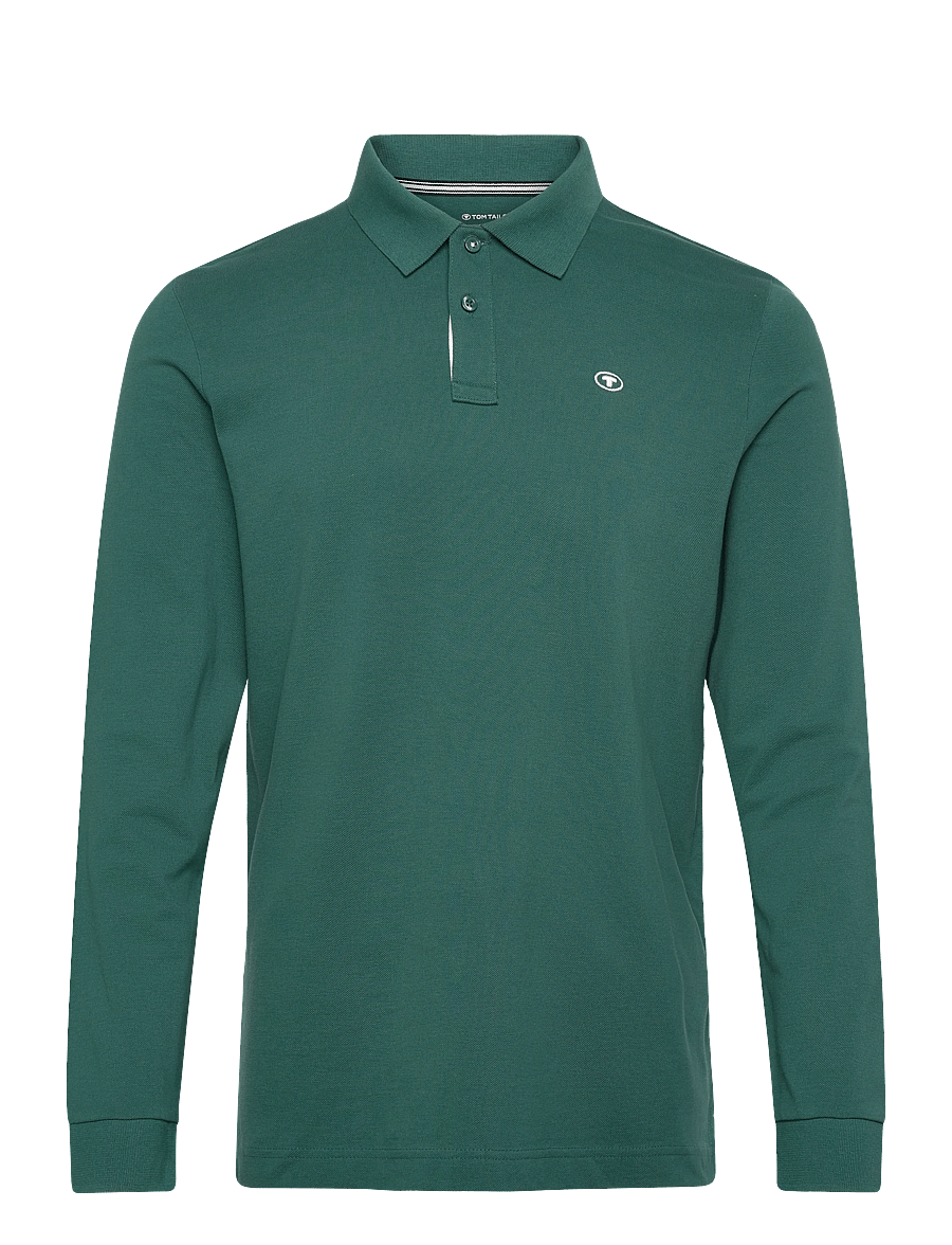 Tom Tailor - basic polo with contrast - langärmelig - jasper green - 1