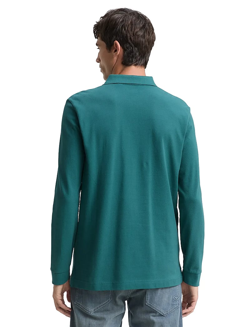 Tom Tailor - basic polo with contrast - langærmede poloer - jasper green - 3