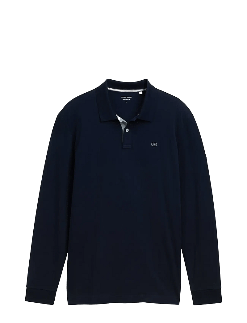 Tom Tailor - basic polo with contrast - langærmede poloer - sky captain blue - 1