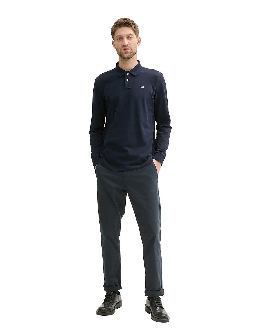 Tom Tailor - basic polo with contrast - långärmade pikéer - sky captain blue - 0