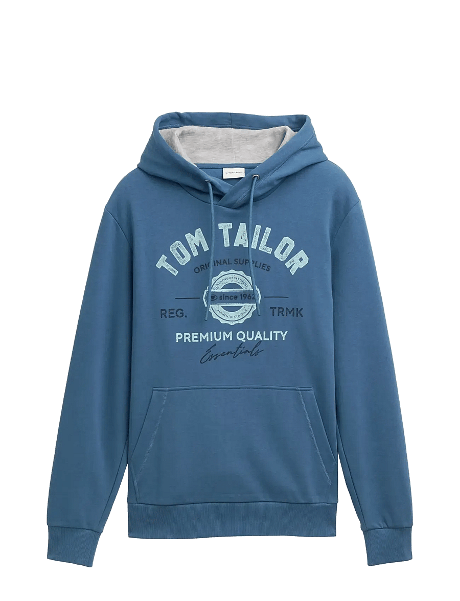 Tom Tailor - hoodie with print - kapuzenpullover - real teal blue - 1