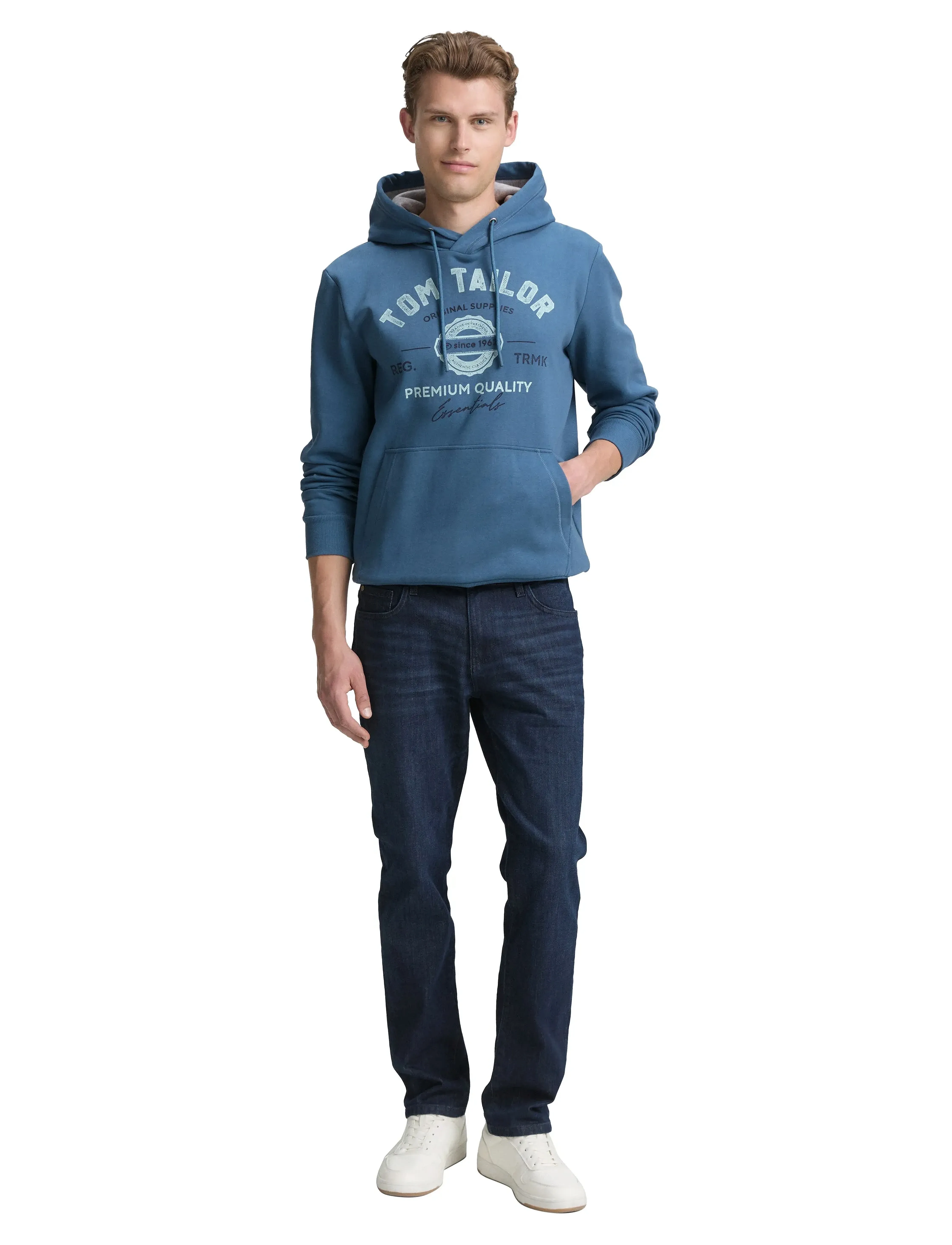 Tom Tailor Hoodie With Print, L, Sweatshirts & Hoodies, Blau - Männerswear
