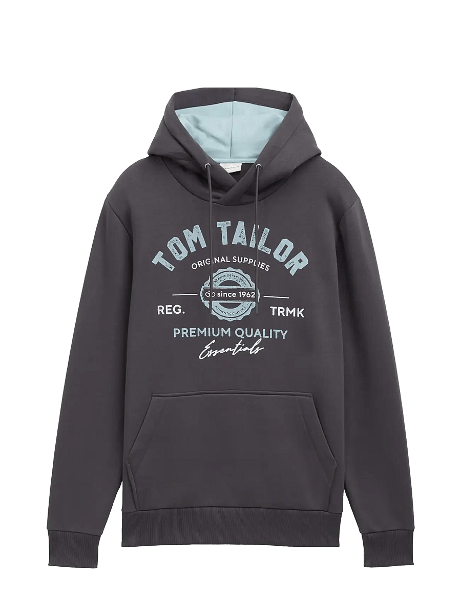 Tom Tailor - hoodie with print - kapuzenpullover - tarmac grey - 1