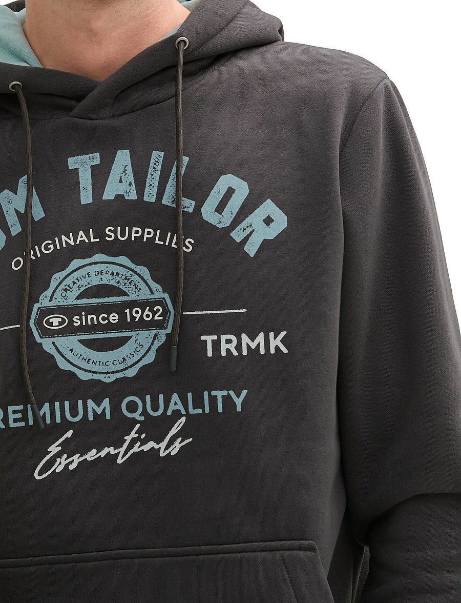 Tom Tailor - hoodie with print - kapuzenpullover - tarmac grey - 3