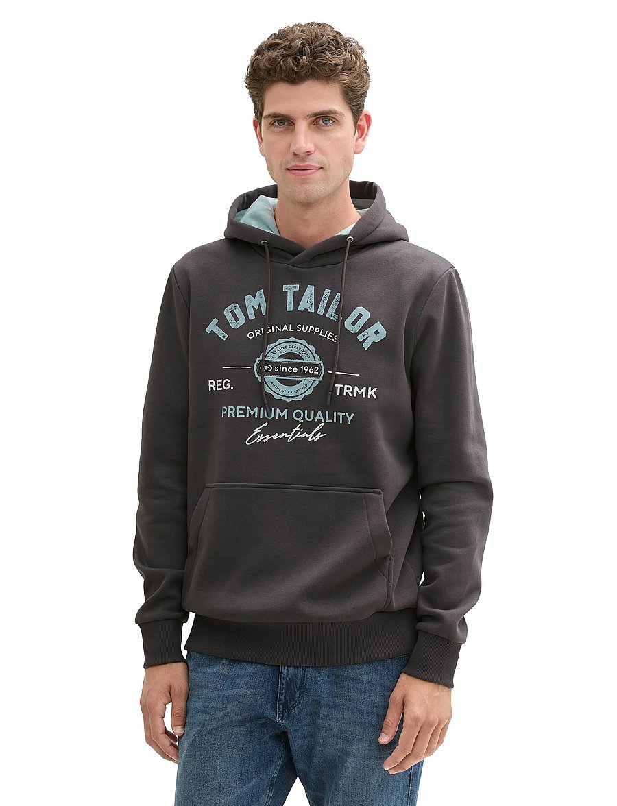 Tom Tailor - hoodie with print - kapuzenpullover - tarmac grey - 4