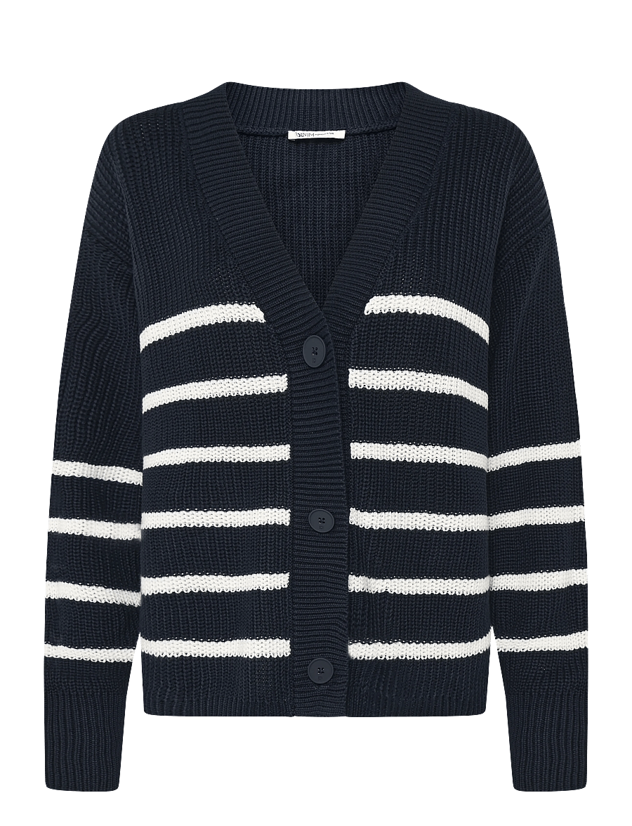 Tom Tailor - v-neck cardigan - kardiganid - placed navy white stripe - 1