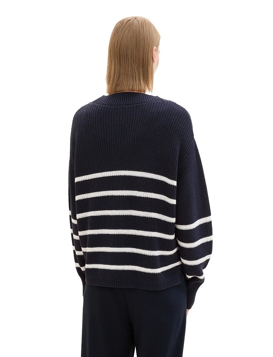 Tom Tailor - v-neck cardigan - kardiganid - placed navy white stripe - 3