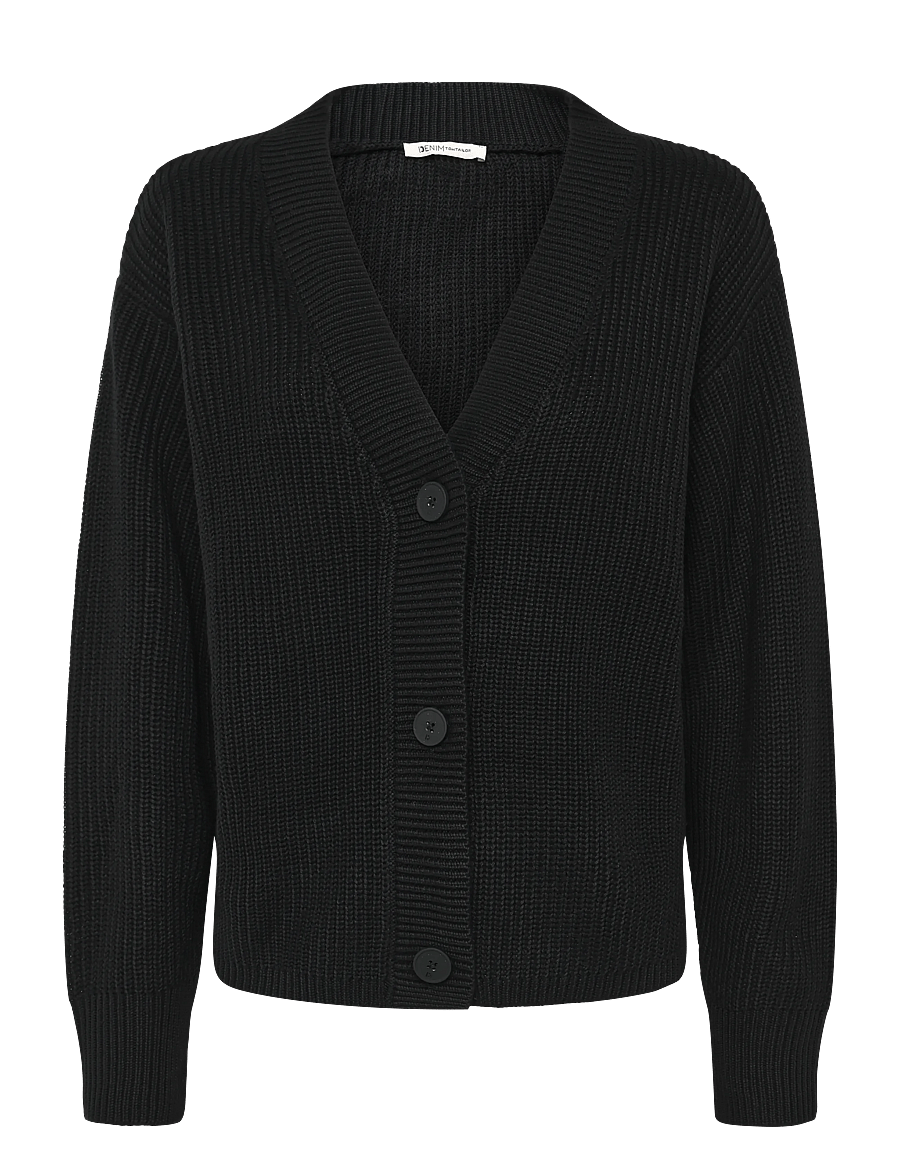 Tom Tailor - v-neck cardigan - strickjacken - deep black - 1