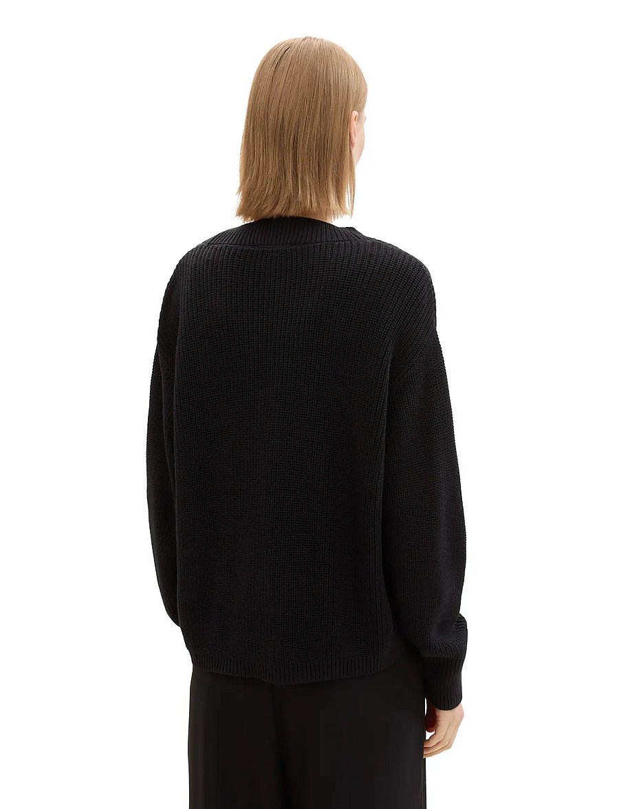 Tom Tailor - v-neck cardigan - strickjacken - deep black - 3