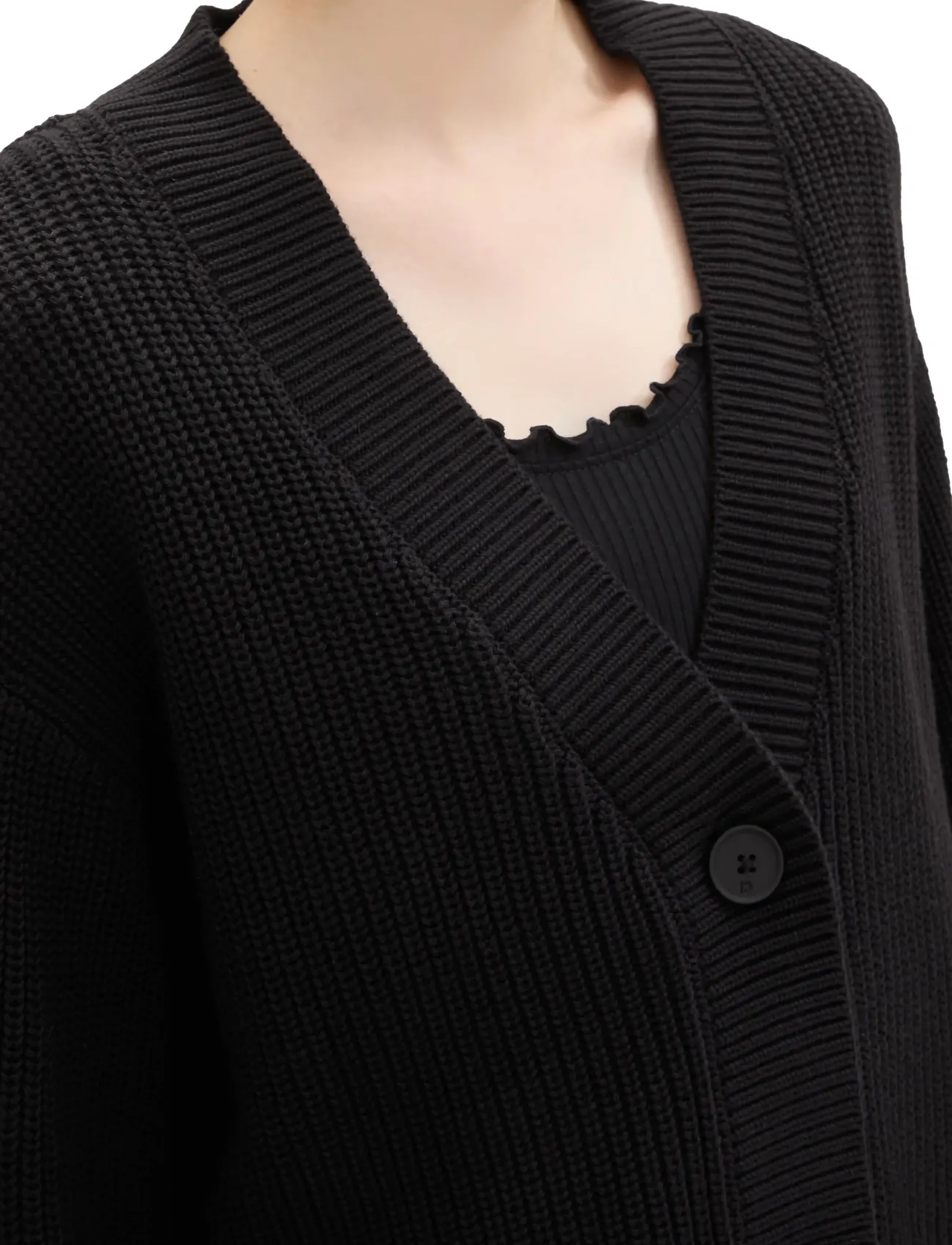 Tom Tailor - v-neck cardigan - strickjacken - deep black - 5