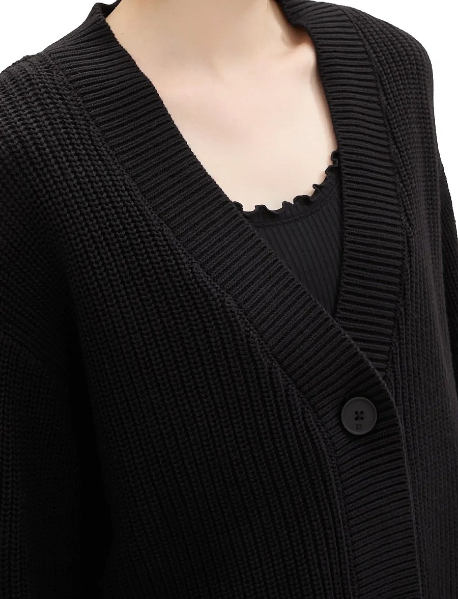 Tom Tailor - v-neck cardigan - strickjacken - deep black - 5