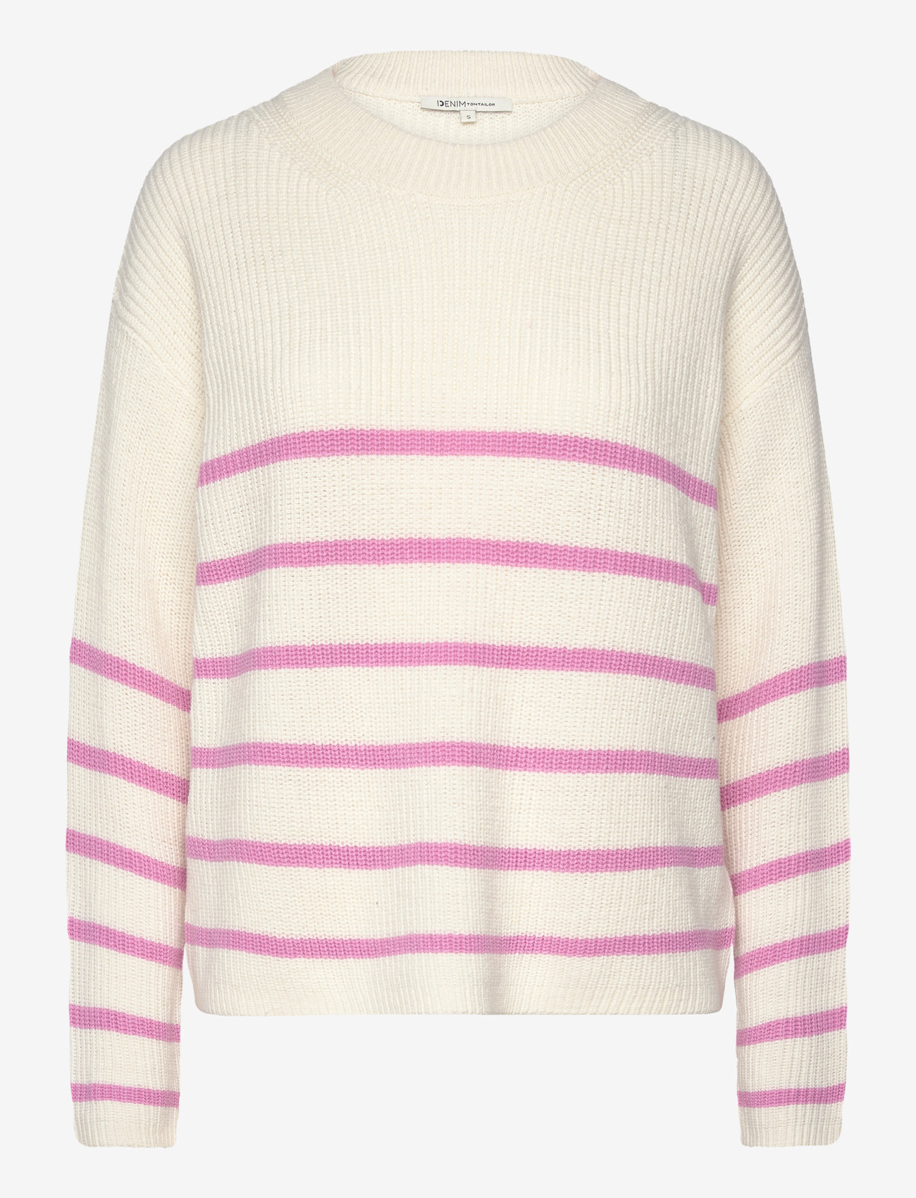 Tom Tailor - pullover with stripes - placed pink white stripe - 0