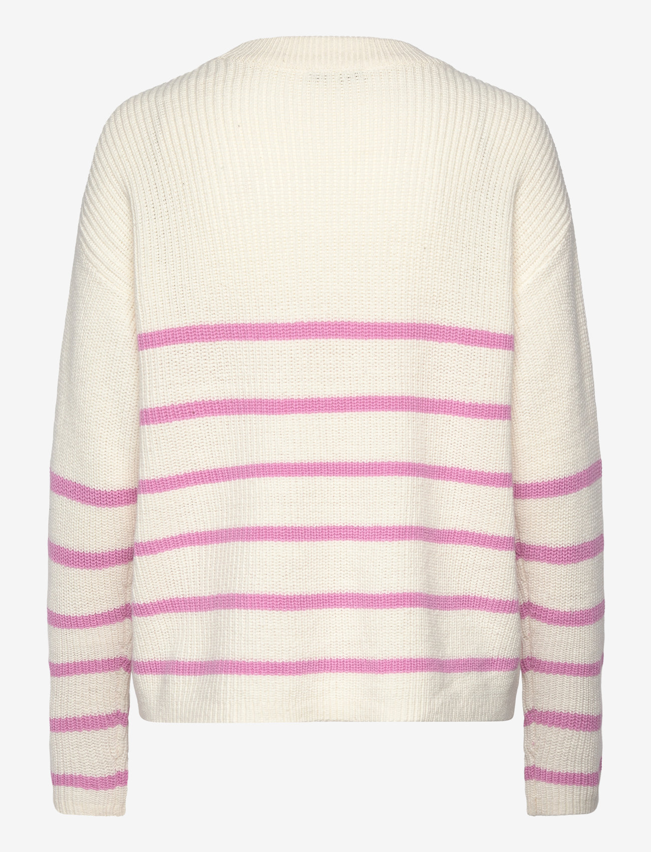 Tom Tailor - pullover with stripes - placed pink white stripe - 1