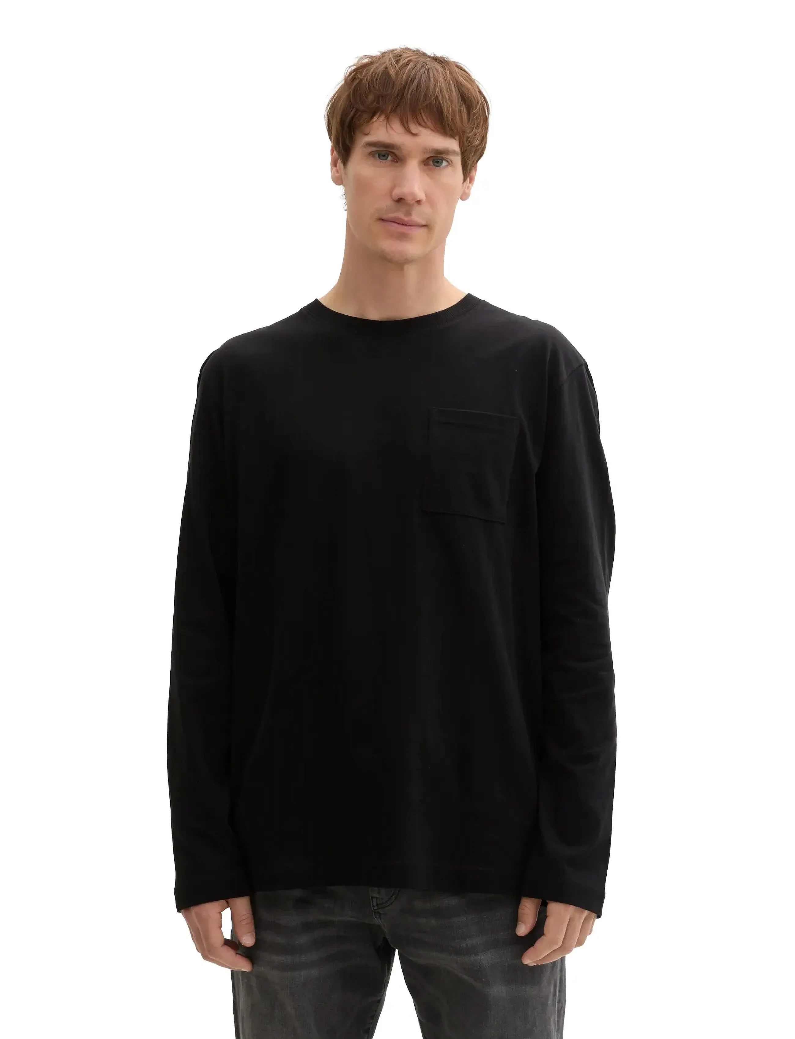 Tom Tailor basic longsleeve - Looks for less - BLACK / black