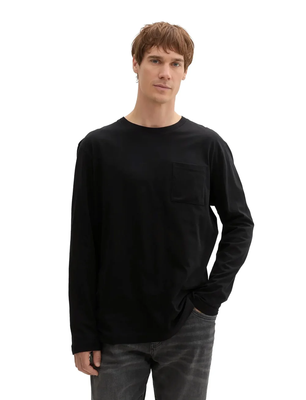Tom Tailor - basic longsleeve - långärmade t-shirts - black - 4