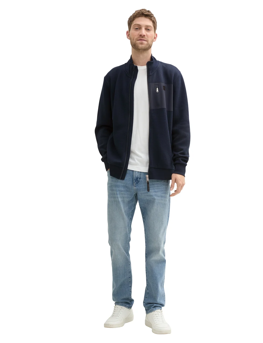 Tom Tailor - structured stand-up jacket - teddytröjor - sky captain blue - 0