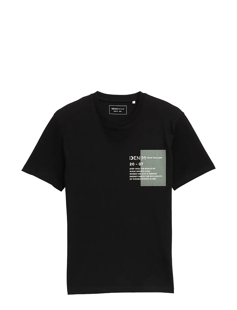 Tom Tailor - printed t-shirt - short-sleeved t-shirts - black - 1