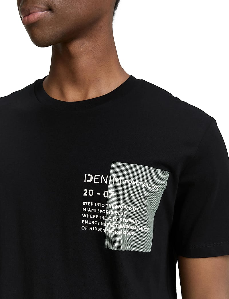 Tom Tailor - printed t-shirt - short-sleeved t-shirts - black - 4