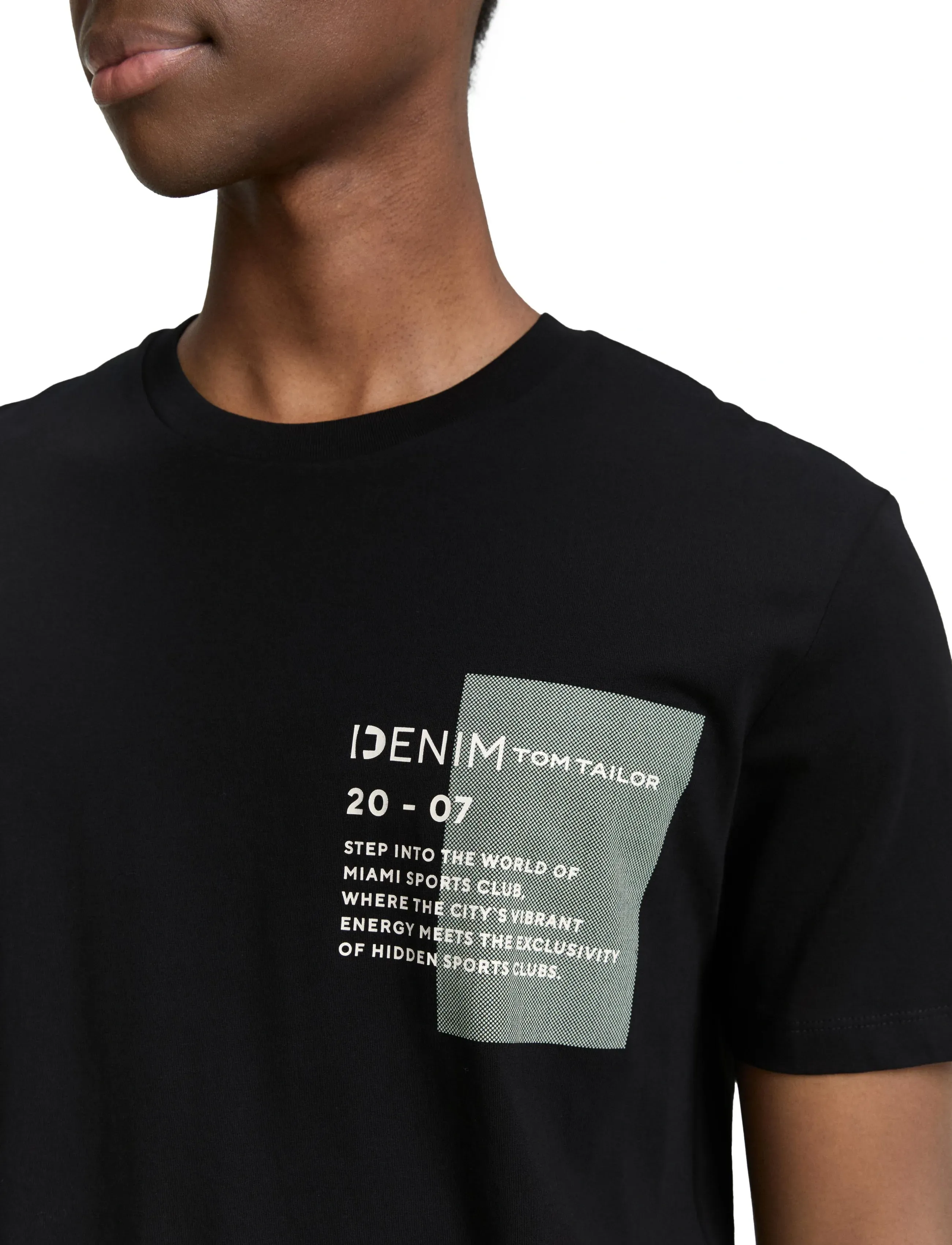 Tom Tailor - printed t-shirt - laveste priser - black - 4