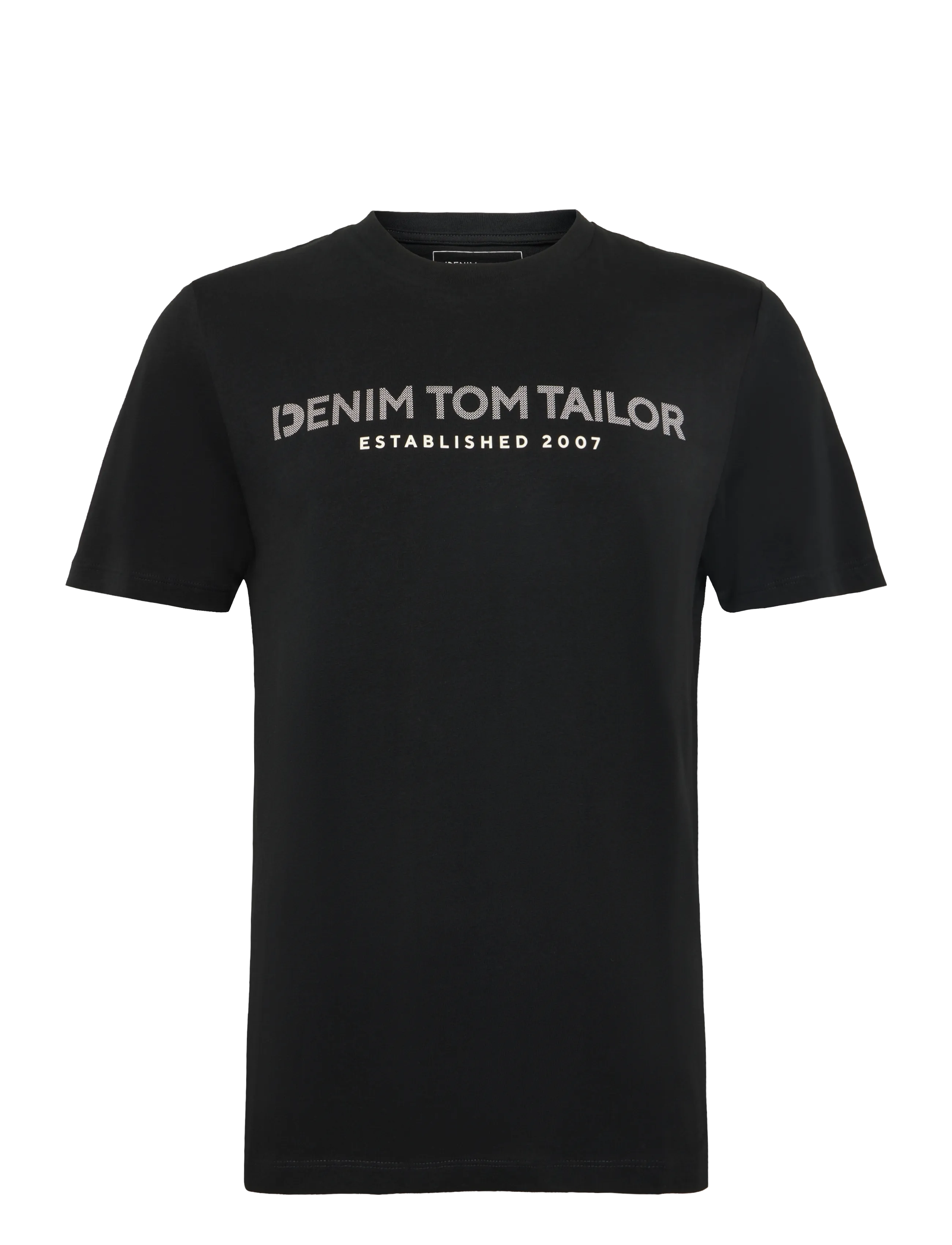 Tom Tailor printed t-shirt - T-Shirts - BLACK FAKE LEATHER / black