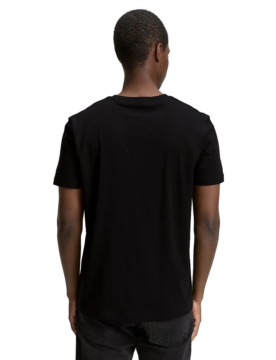 Tom Tailor - printed t-shirt - kortärmade t-shirts - black fake leather - 3