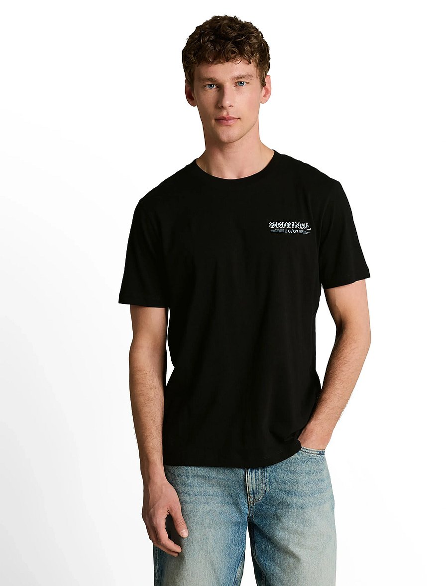 Tom Tailor - printed t-shirt - lühikeste varrukatega t-särgid - deep sea black - 0