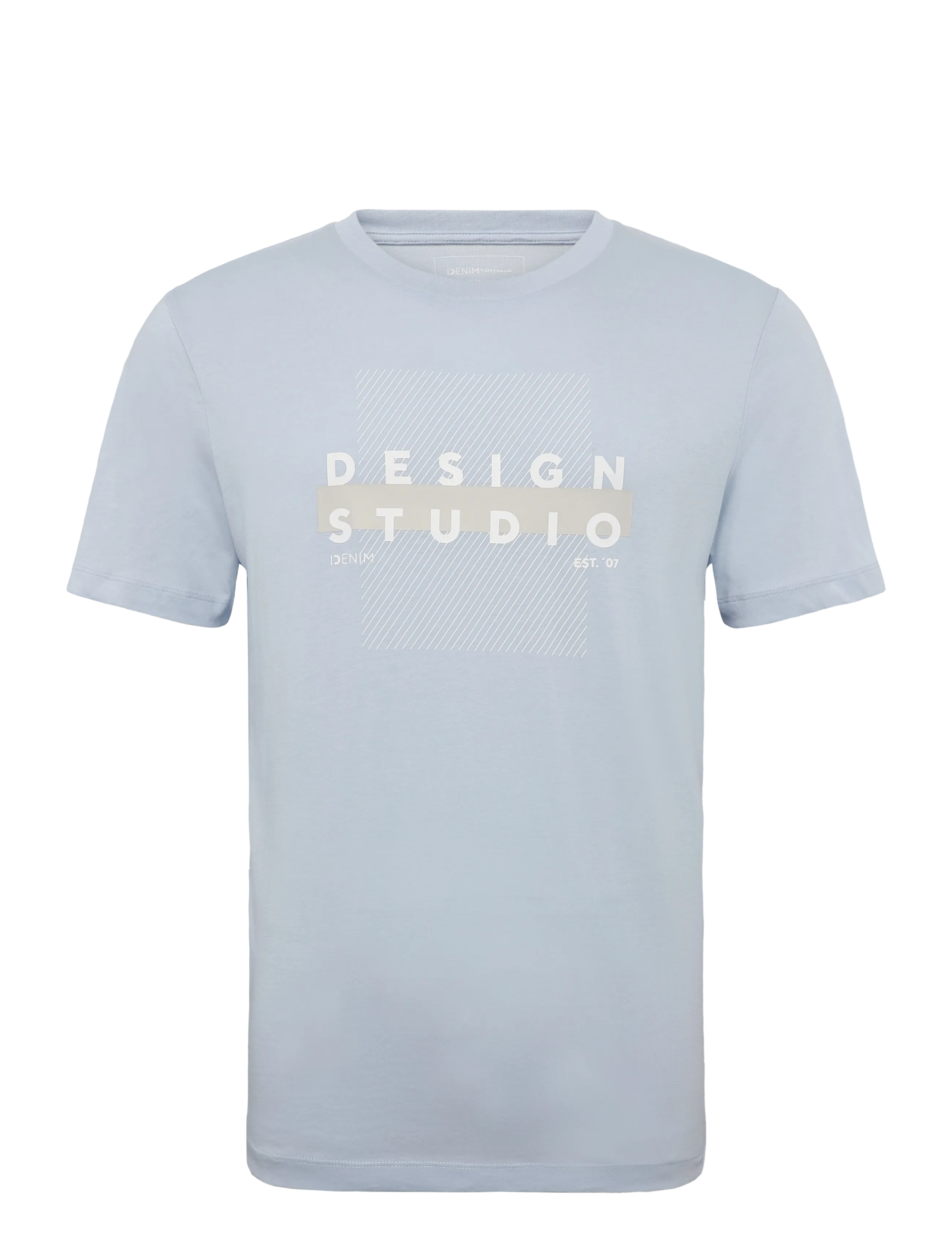 Tom Tailor - printed t-shirt - kortærmede t-shirts - light metal blue - 1