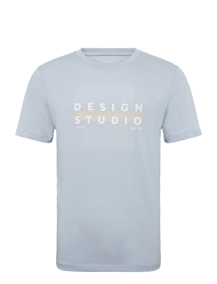 Tom Tailor - printed t-shirt - kurzärmelige t-shirts - light metal blue - 1