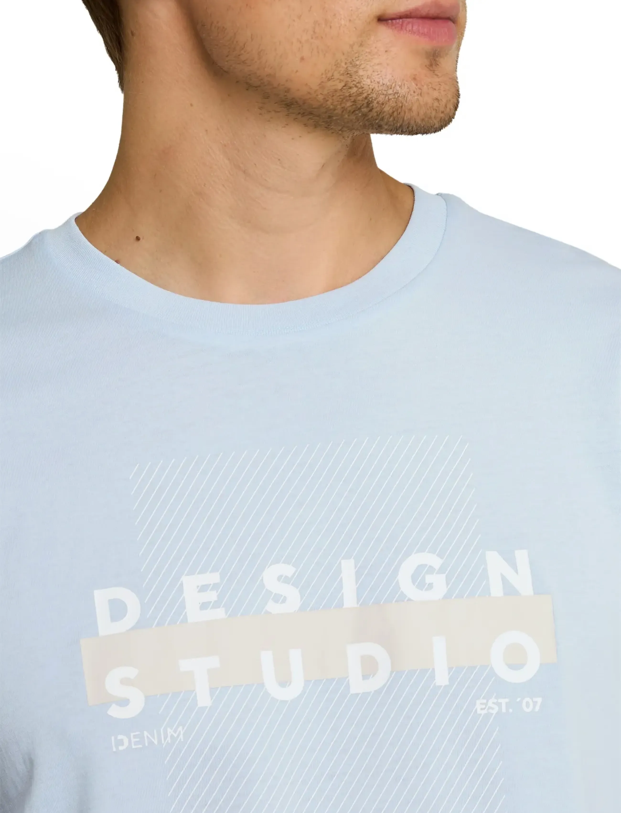 Tom Tailor - printed t-shirt - kortærmede t-shirts - light metal blue - 5