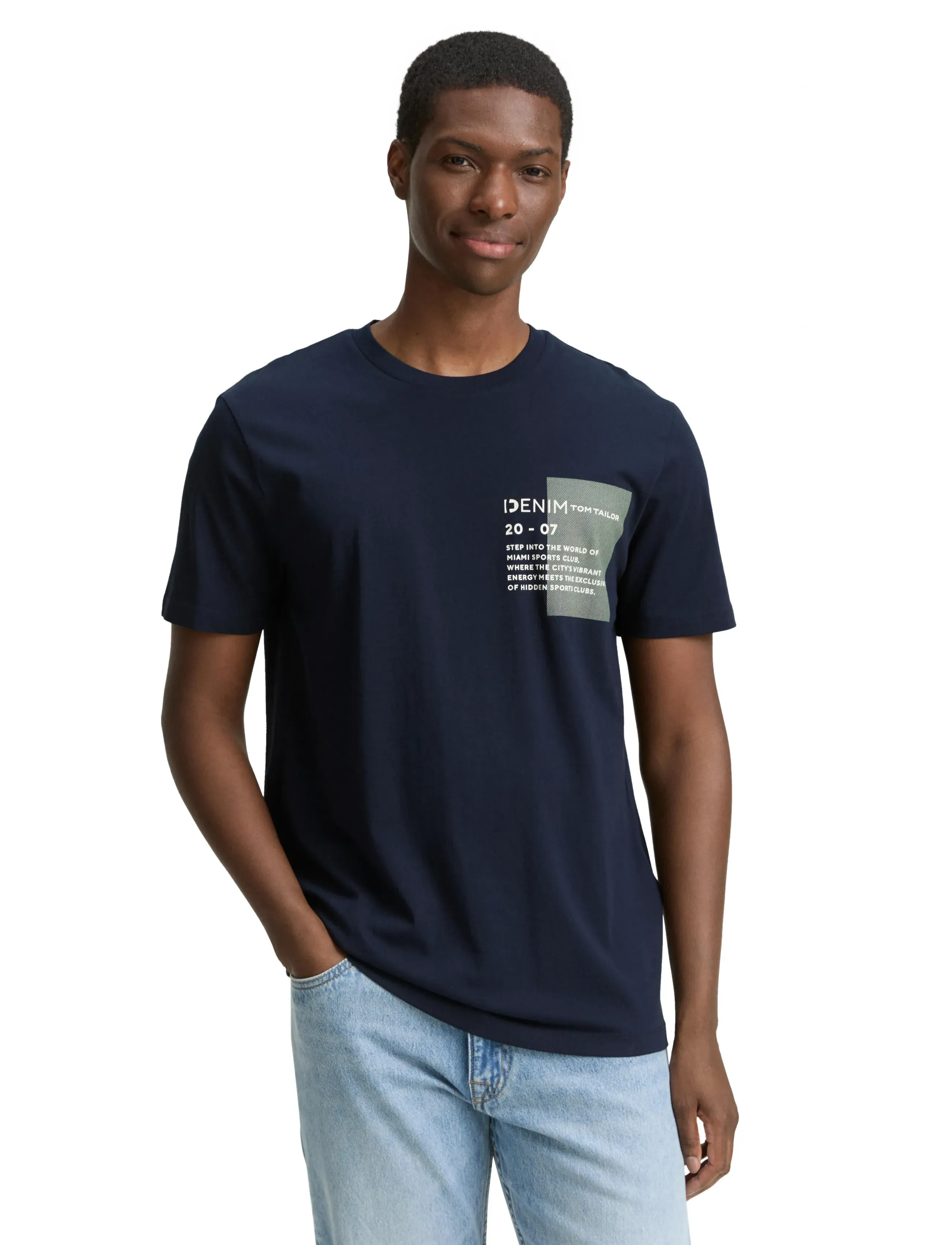 Tom Tailor printed t-shirt - TOM TAILOR - MIDNIGHT NAVY BLUE / navy