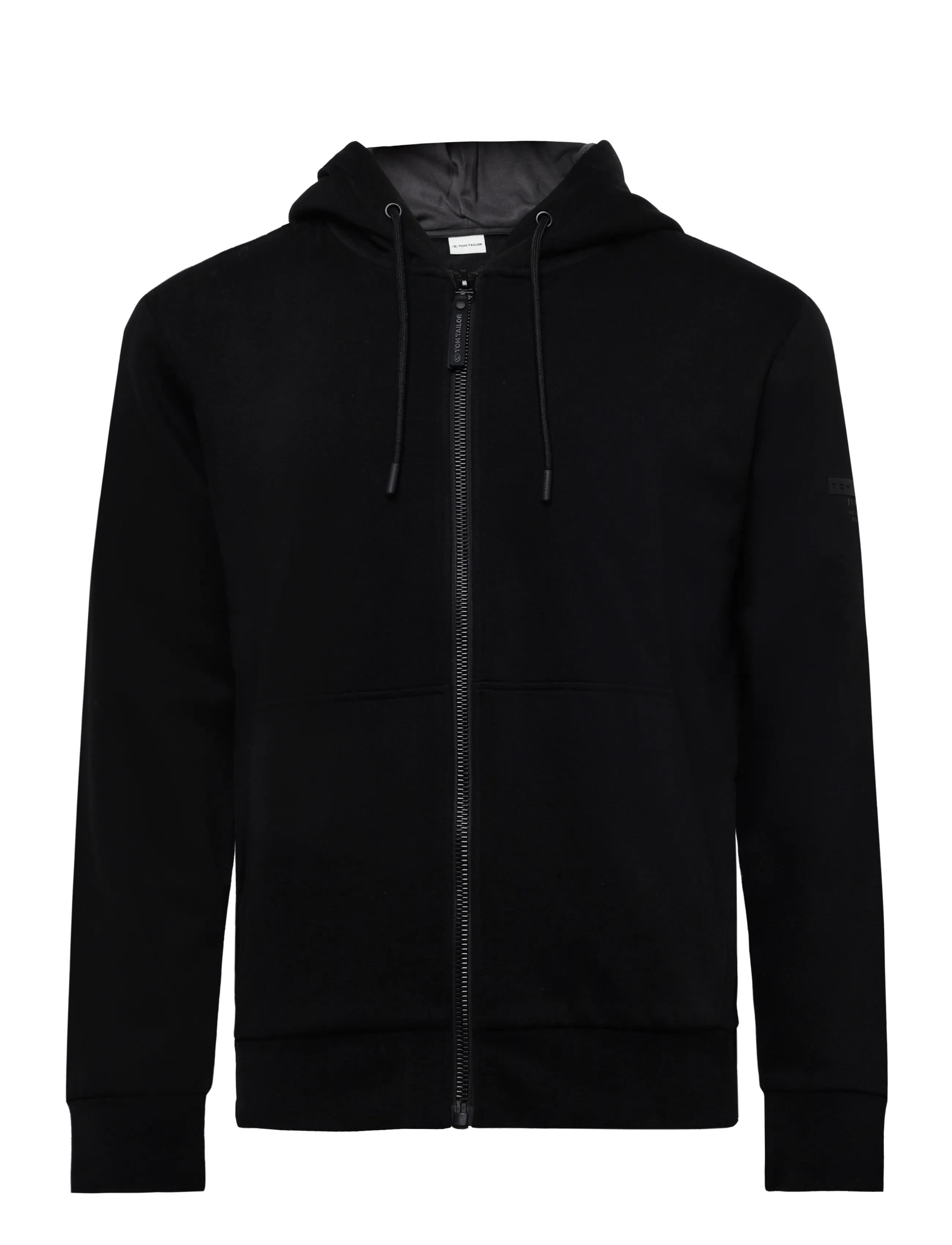 Tom Tailor - printed sweatjacket - hættetrøjer - black - 1